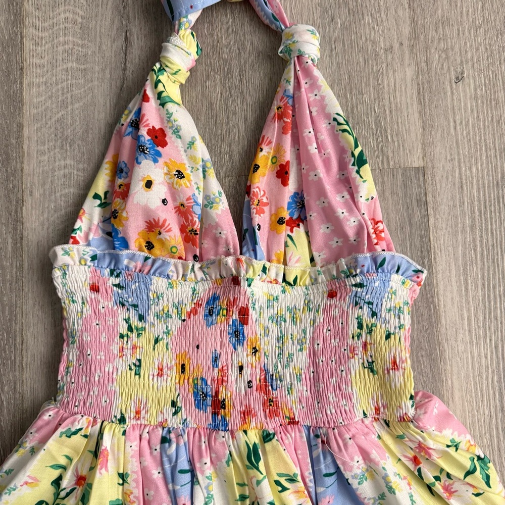 Floral Halter Ruffle Dress - Picture 4 of 5